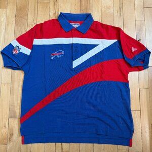 Vintage 90's Buffalo Bills APEX One Pro Line Polo Shirt NFL Size XL